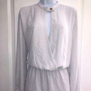 White Long Sleeve Romper